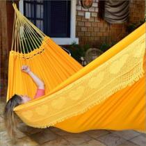 rede de descanso dormir sol a sol csal antialergica amarelo 4,10 metros