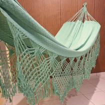 rede de descanso dormir verde agua casal reforçada gigante 4,20m algodão tradicional premio