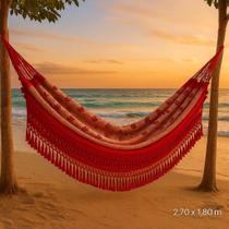 Rede de Descanso Gigante 4,20x1,60m Indiana Crochê Luxo Algodão Rede de Dormir Rede para Dormir Conforto, Qualidade e Estilo