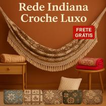 Rede de Descanso Gigante 4,20x1,60m Indiana Crochê Luxo Algodão Rede De Dormir Rede Para Dormir Rede de Praia Suporta 150 kg