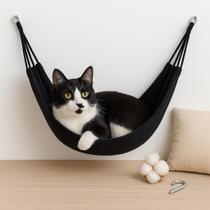 Rede de Descanso para Pets, Algodão 100%, 160x70cm, Portátil, Preta Rede de Descanso para Pets, Algodão 100%, 160x70cm, Portátil, Preta