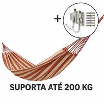 Rede de Descanso Terra & Sol 100% Algodão + Par de Ganchos - Telha com Bege