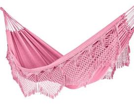 Rede de dormir algodão rosa bebê casal luxo Reforçada Rede de dormir algodão rosa bebê casal luxo Reforçada