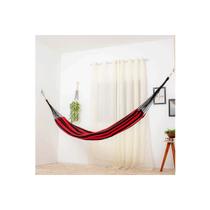 Rede De Dormir Amazonas Nylon Listrada Vermelho Com Preto Rede De Dormir Amazonas Nylon Listrada Vermelho Com Preto