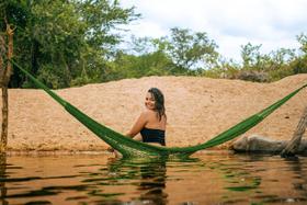 Rede de Dormir Camping Nailon Tarrafa Flexível Verde Rede de Dormir Camping Nailon Tarrafa Flexível Verde