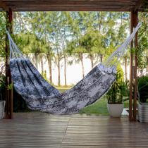 Rede de Dormir Casal Indiana Preto com Branco