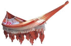 Rede De Dormir Casal Luxo 100% Algodão King Size SUPREMA Laranja Jaguaruana - Artesão Nato