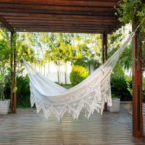 Rede de Dormir Casal Ostra Macramê Especial 4,20m x 1,60m , Conforto Premium, Suporta 300kg