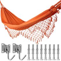 Rede de Dormir Descanso Casal + Ganchos Costura Reforçada