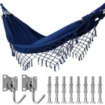 Rede de Dormir Descanso Casal + Ganchos Costura Reforçada
