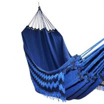 Rede De Dormir Descanso Casal Jeans Lisa Azul 100% Algodão Casal 4 Metros Lojão Textil
