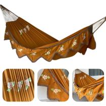 Rede De Dormir Descanso Gigante Grande Casal Sol A Sol 4,20m x 1,60m Com Varandas