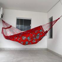 Rede De Dormir Descanso Grande Casal Reforçada Sol A Sol Estampada De Varanda