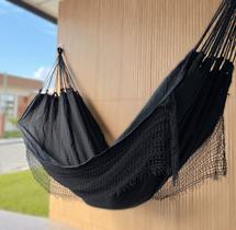 Rede De Dormir Descanso Life Jeans 4m 100 Algodão Preto