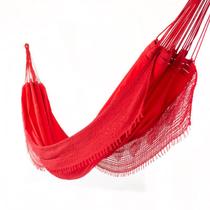 rede de dormir descanso sol a sol vermelha antialergica casal 4,10 metros