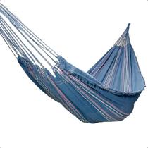 Rede De Dormir Descanso Solteiro Cinza Algodão Listras 150kg Cinza