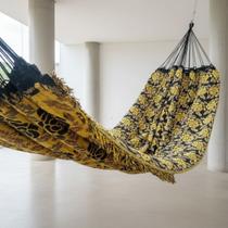 Rede de Dormir e Descanso Casal Gigante Reforçada Indiana para Varanda Cor:Verde