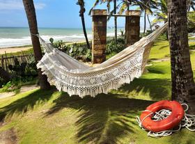 Rede de Dormir King Tanga Algodão Resistente off White Varanda Crochê