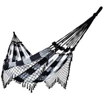 Rede De Dormir Para Casal Balanço Reforçada Preto Com Branco Xadrez