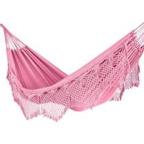 rede de dormir rosa bebe algodao reforçada casal