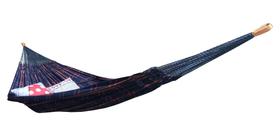 Rede De Dormir Solteiro Popular 100% Algodão Bainha AZUL/VERM Jaguaruana