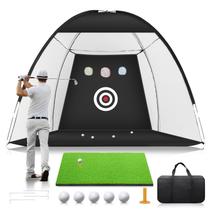 Rede de golfe KBBAM de 9,5 x 7 pés com tapete, camiseta e 5 bolas de golfe