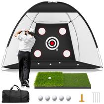 Rede de Golfe MUVPOH 10x7 Pés com Tapete e Bolas - Ideal para Quintal