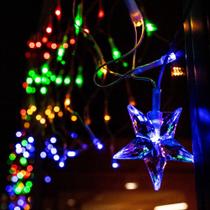 Rede De Led Cascata Com 240 Leds Com Estrela Na Ponta