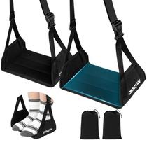 Rede de pés ODCPN para viagens de avião, pacote com 2 unidades com alça de ajuste Rede de pés ODCPN para viagens de avião, pacote com 2 unidades com alça de ajuste