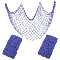 Rede de pesca decorativa YuanDe 203x102cm azul, pacote com 2