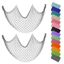 Rede de pesca decorativa ZUEXT 203x102 cm cinza escuro, pacote com 2