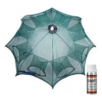 Rede de pesca reabitada automática de 8 furos, nylon verde, 95 cm Rede de pesca reabitada automática de 8 furos, nylon verde, 95 cm