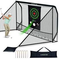 Rede de prática de golfe Rallyo 305 x 213 cm reforçada com alvo Rede de prática de golfe Rallyo 305 x 213 cm reforçada com alvo