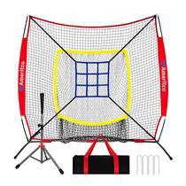 Rede de treino de beisebol Ameritco 213 x 213 cm com tee e alvo