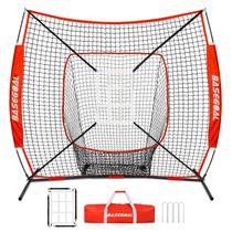 Rede de Treino de Beisebol e Softbol BaseGoal 1,8m1,8m, Tela de Proteção para Rebatidas, Arremessos e Pegadas com Estrutura em Arco, Zona de Strike Bônus, Alvo