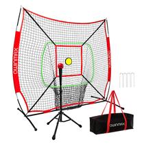 Rede de Treino de Beisebol OwinMax 183 x 183 cm com Tee de Batida e Zona de Strike