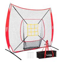 Rede de treino de beisebol YeahChi 213 x 213 cm com alvo de zona de strike