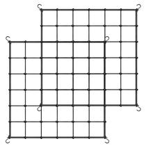 Rede de treliça elástica Simple Deluxe 90x90cm preta, pacote com 2