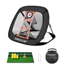 Rede de trituração de golfe SENSECLUB para uso interno/externo com tapete, camiseta e bolas