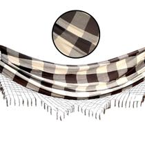 Rede De Varanda Grande Estampada Xadrez Cor Bege Com Café