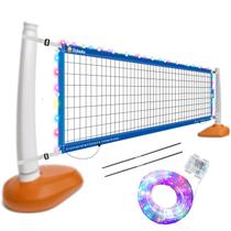 Rede de voleibol de piscina Olybeaka reforçada anti-UV de 15 pés com LED Rede de voleibol de piscina Olybeaka reforçada anti-UV de 15 pés com LED