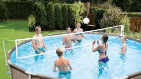 Rede de voleibol para piscina, kit de água, estrutura metálica de 3 a 6 m Rede de voleibol para piscina, kit de água, estrutura metálica de 3 a 6 m