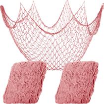 Rede decorativa para peixes, 2 peças para pendurar na parede, 200 x 100 cm, rosa Rede decorativa para peixes, 2 peças para pendurar na parede, 200 x 100 cm, rosa