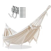 Rede Descanso Artesanal Dormir Casal Reforçada Luxo Com Gancho