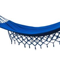 Rede Descanso Dormir Azul 100% Algodão Super Confortável Suporta 200Kg