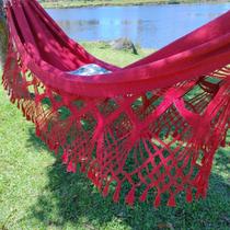 rede descanso dormir vermelho reforçada Bucho de boi casal luxo