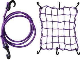 Rede Elástica Aranha Bagageiro P, Elástico 1,50 Mts Cor Roxa Rede Elástica Aranha Bagageiro P, Elástico 1,50 Mts Cor Roxa