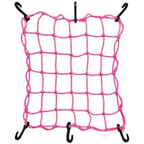 Rede Elástica Aranha Moto Bagageiro Redinha Rosa Pink 35x35 Gancho A Gancho