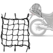 Rede Elástica Aranha para moto capacete 35x35 cm Preto Bagageiro 6 peças
