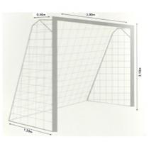 Rede Futsal Standart Nylon Pe Fio 4 Branco 3,0x2,1x1,2x0,5 M